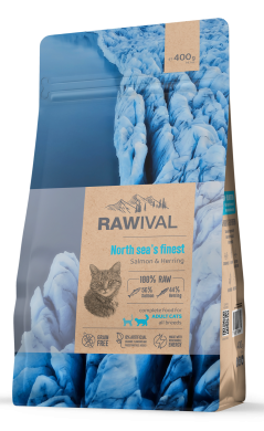 RawivalNorth Sea’s Finest с лососем и сельдью сухой корм для взрослых кошек