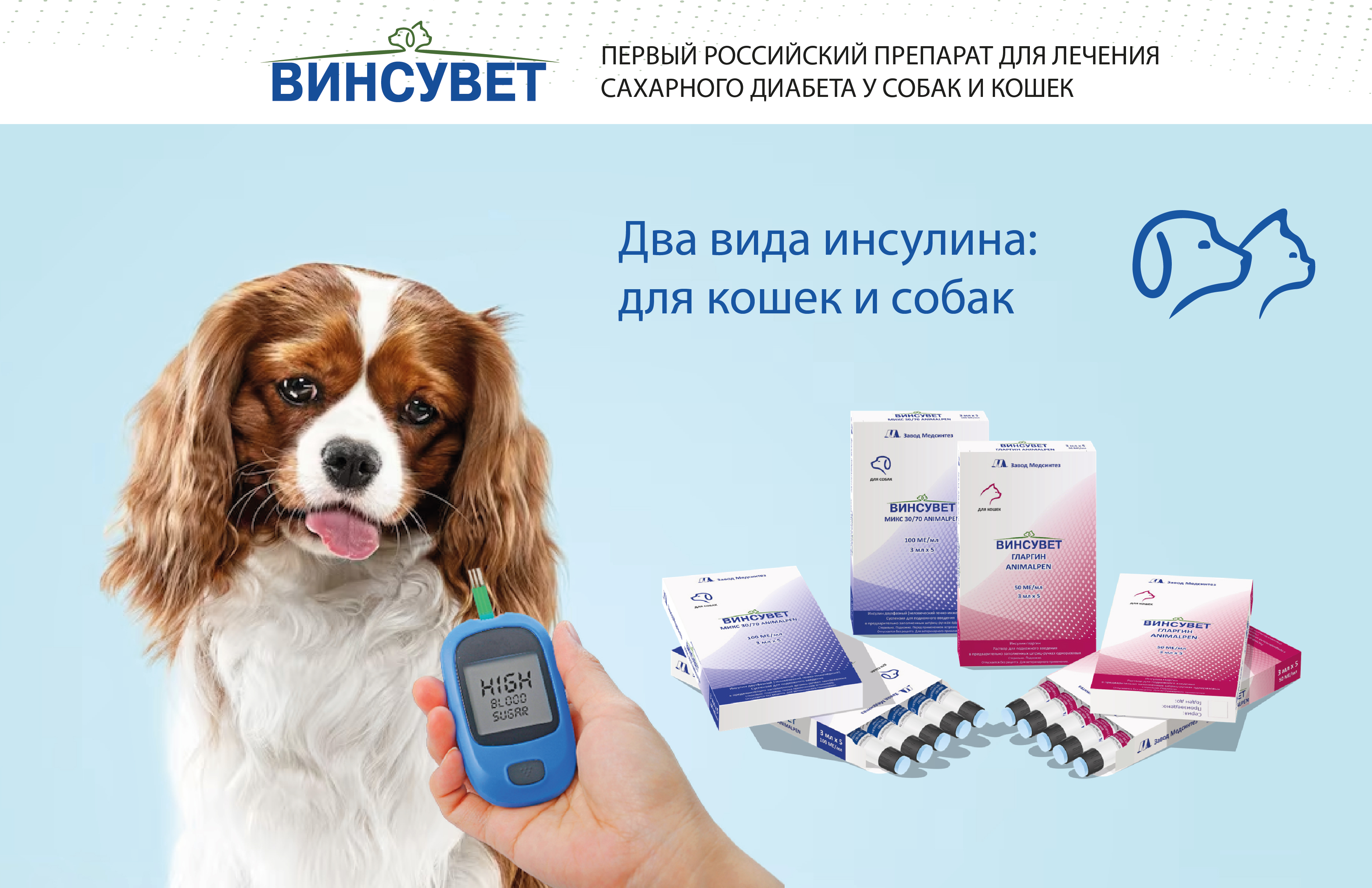 Первый российский препарат для лечения сахарного диабета у собак и кошек